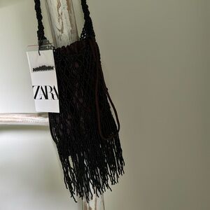 Zara beaded bag black beads